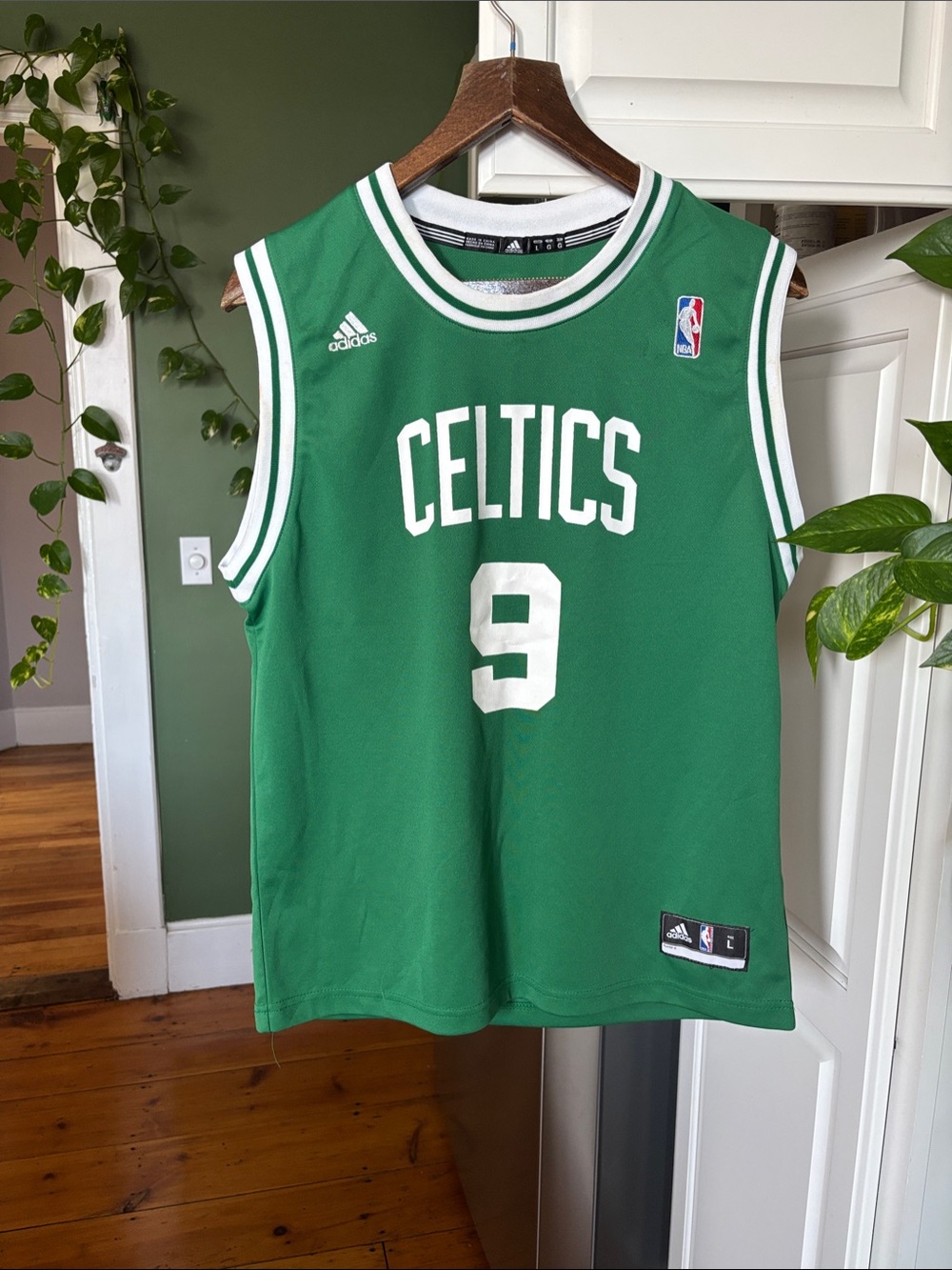 Vintage adidas Green & White Celtics #9 Rondo 2008 Championship Season Jersey